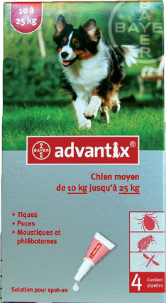 ADVANTIX Chien Moyen - Pipettes anti puces et tiques