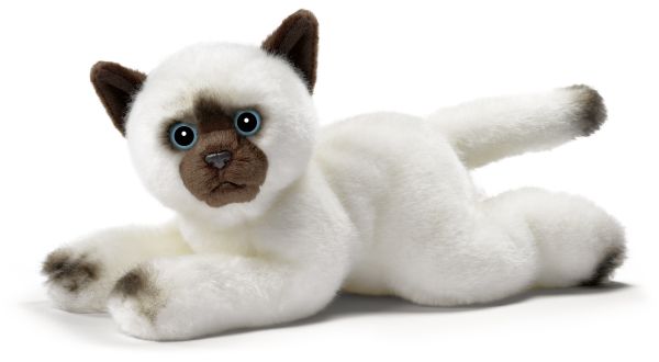 Chat siamois couch� en Peluche 30 cm ANIMA