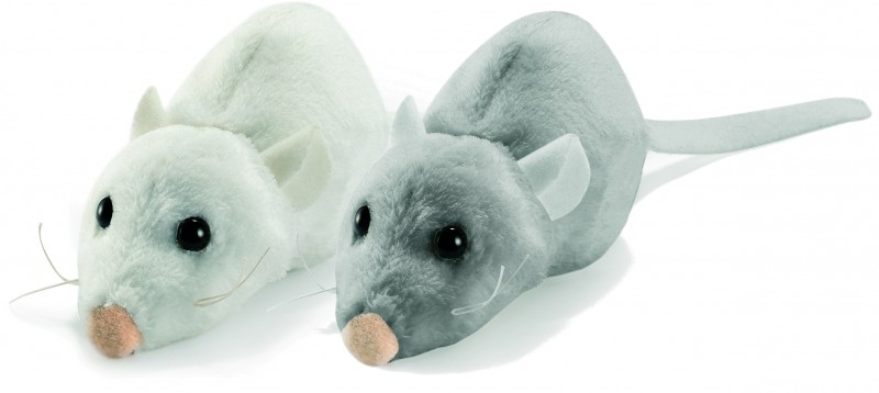 Souris blanche ou souris grise en Peluche 8 cm ANIMA