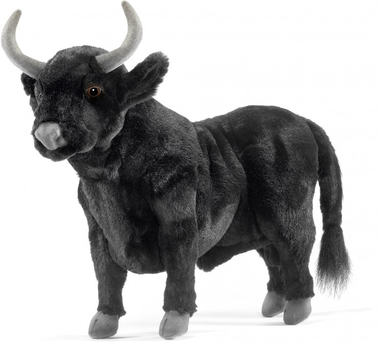 Taureau noir en Peluche 40 cm HANSA ANIMA