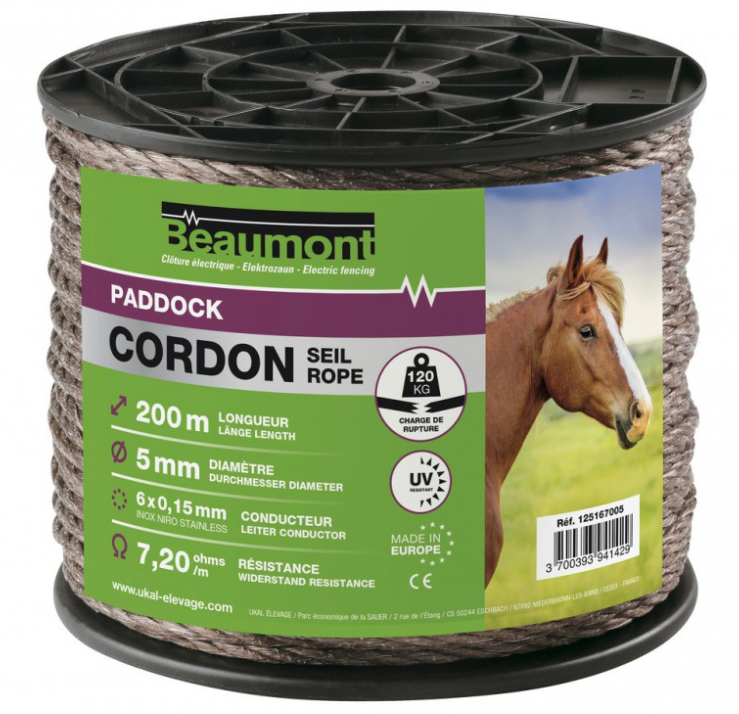Cordon PADDOCK Marron 5 mm / 200 m
