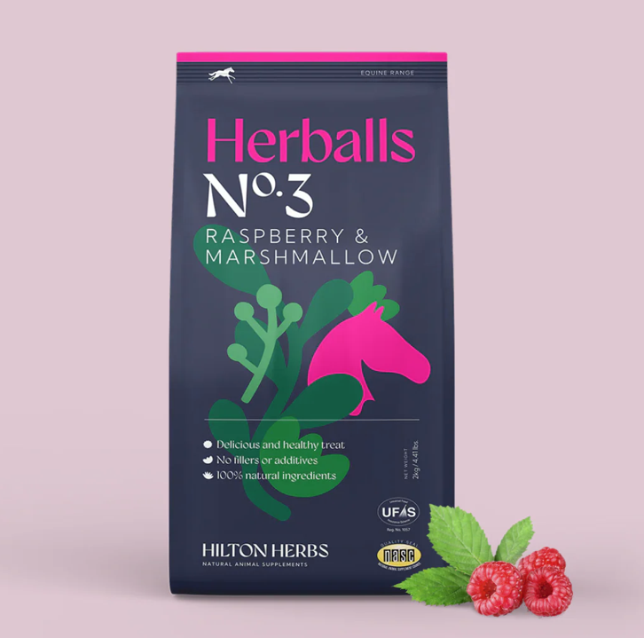 HERBALLS N&deg;3 Framboisier et Guimauve Friandises pour chevaux