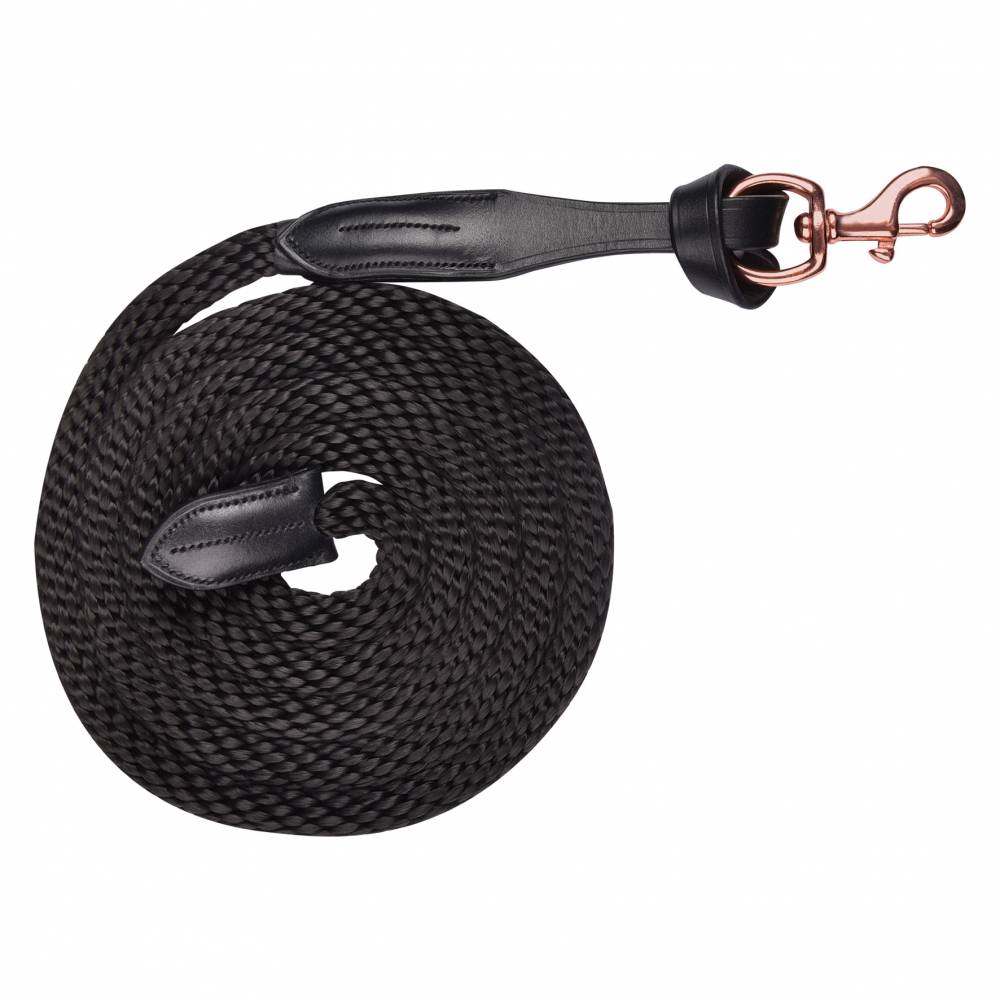 Longe de prsentation noire et mousqueton rose gold