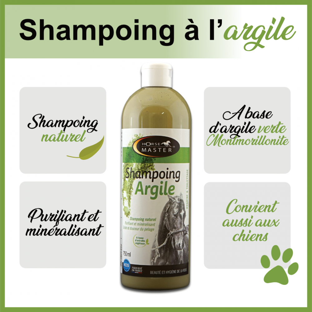 SHAMPOING ARGILE Chevaux Chiens