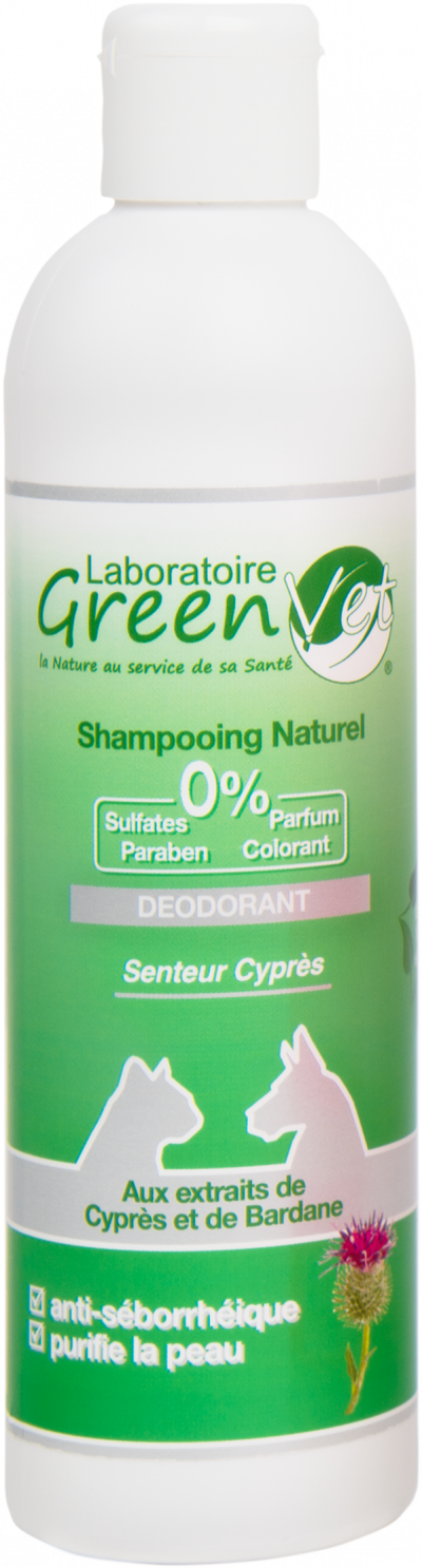 SHAMPOOING DEODORANT pour chiens et chats GREENVET