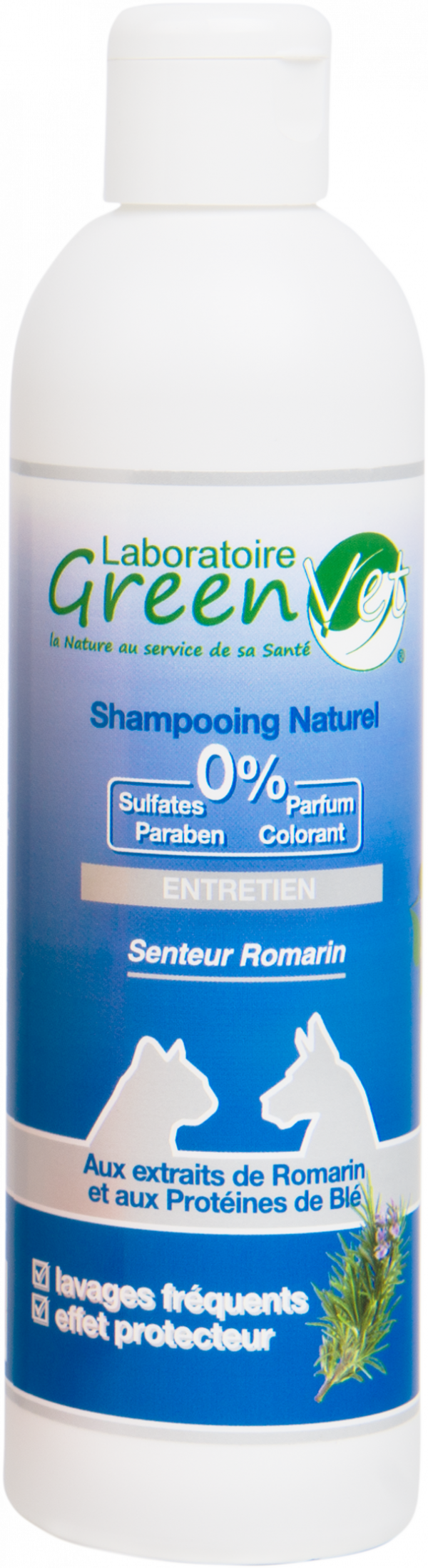 SHAMPOOING ENTRETIEN pour chiens et chats 250 ml GREENVET