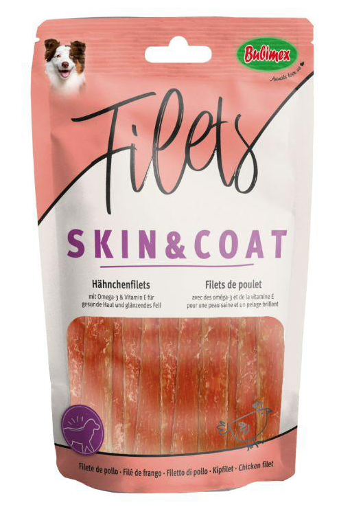 SKIN & COAT BUBIMEX Filets de poulet pour chiens 100 g