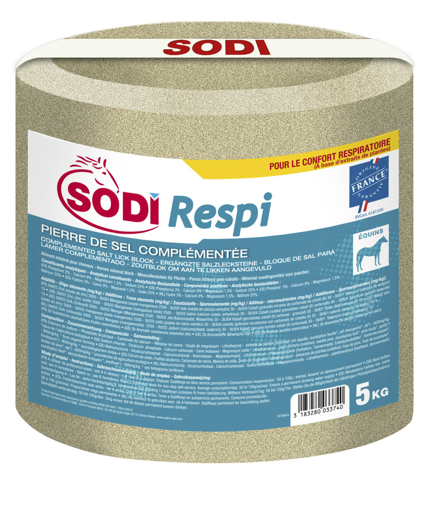 Sodi Respi Confort Respiratoire Pierre De Sel Pour Chevaux - Aliments Et  Complements, Complements Alimentaires, Respiration - Zoelia, la boutique  des animaux bien élevés.