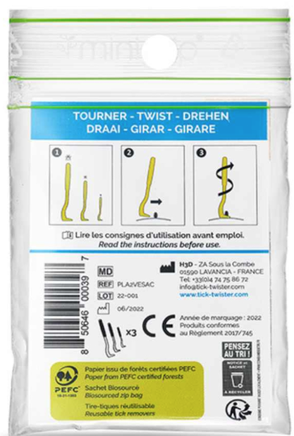 TICK TWISTER Crochets à tiques TICK TWISTER Crochets à tiques